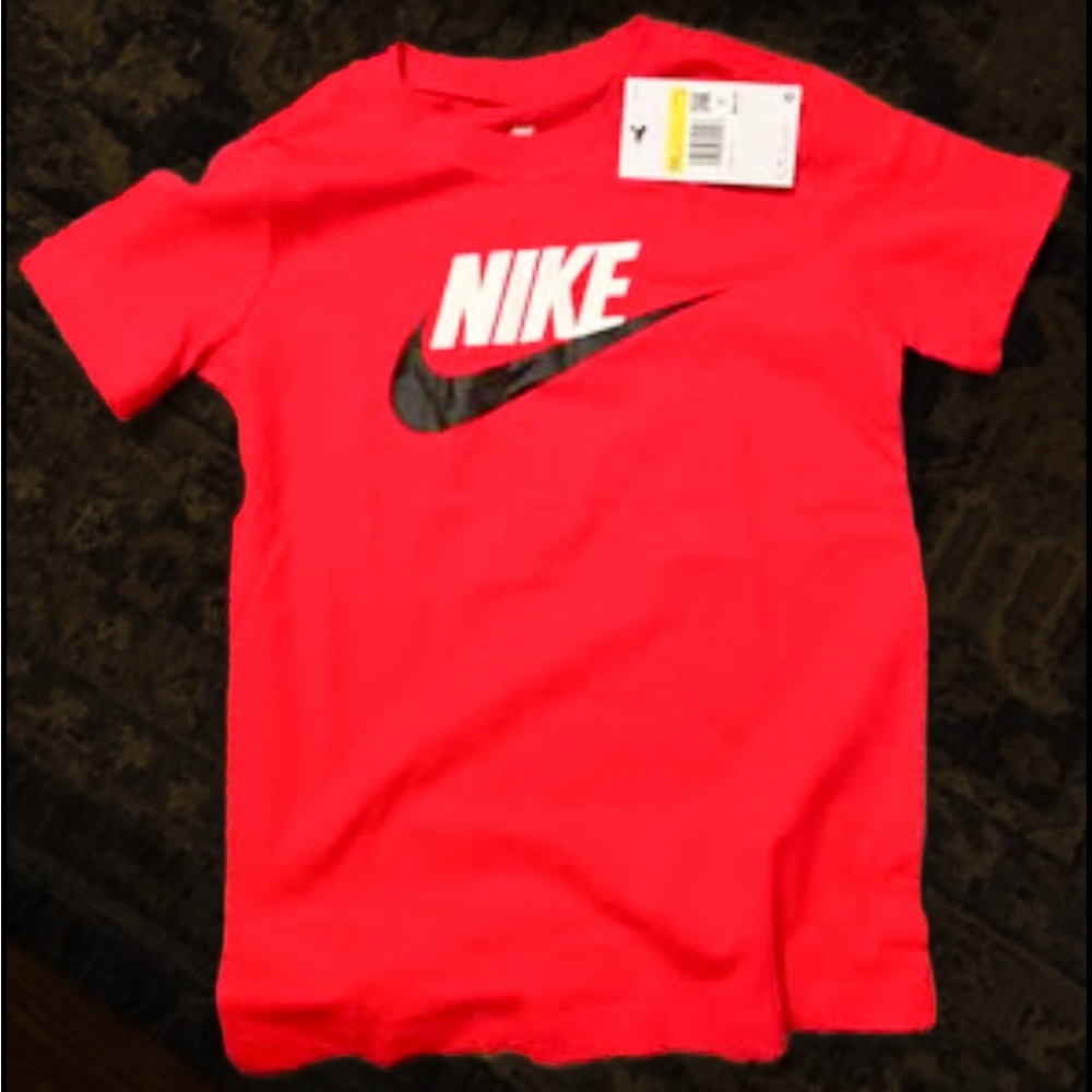 Nike Kids Bright Red Tee with Logo